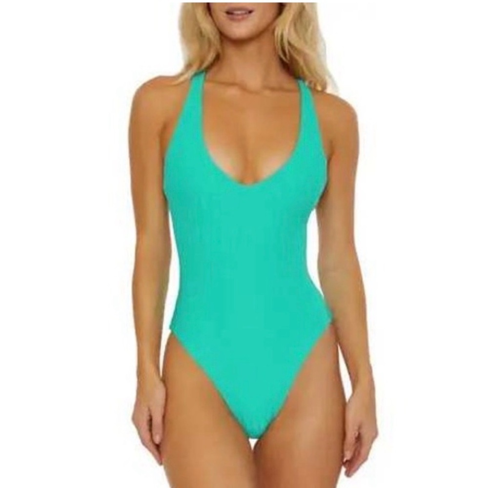 Elegant Aqua One-Piece Swimsuit